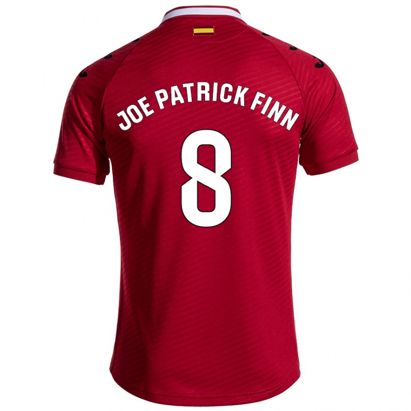 Kandiny Donna Maglia John Joe Patrick Finn #8 Rosso Scuro Kit Gara Away 2024/25 Maglietta