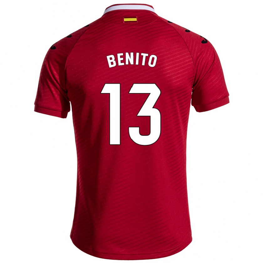 Kandiny Donna Maglia Jorge Benito #13 Rosso Scuro Kit Gara Away 2024/25 Maglietta