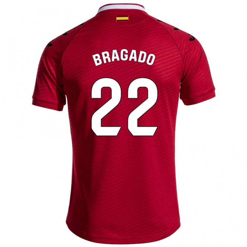 Kandiny Dames Alonso Bragado #22 Donkerrood Uitshirt Uittenue 2024/25 T-Shirt België