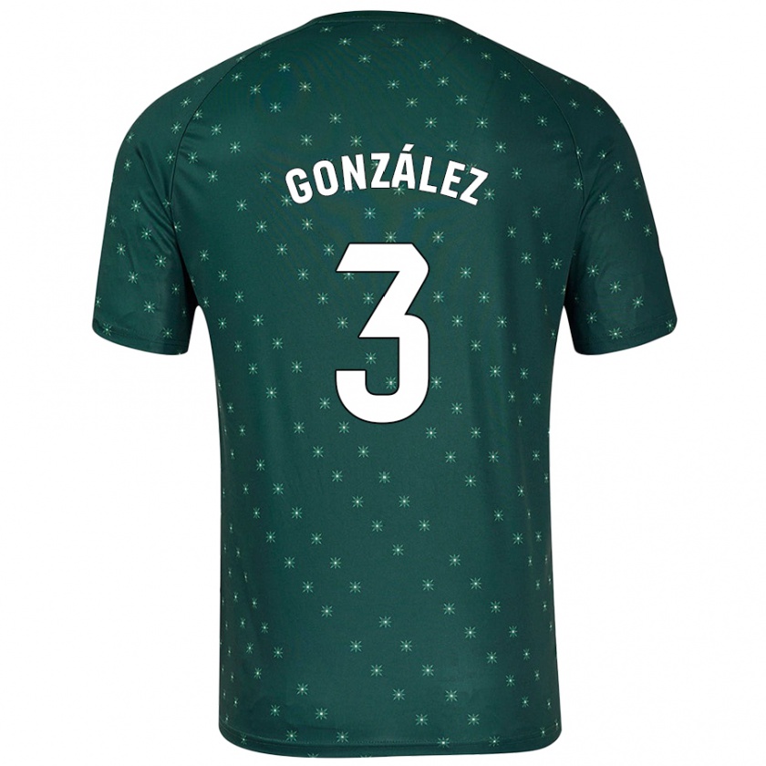 Kandiny Dames Edgar González #3 Donkergroen Uitshirt Uittenue 2024/25 T-Shirt België