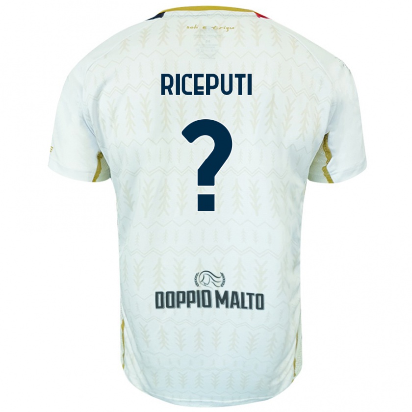 Kandiny Donna Maglia Davide Riceputi #0 Bianco Kit Gara Away 2024/25 Maglietta