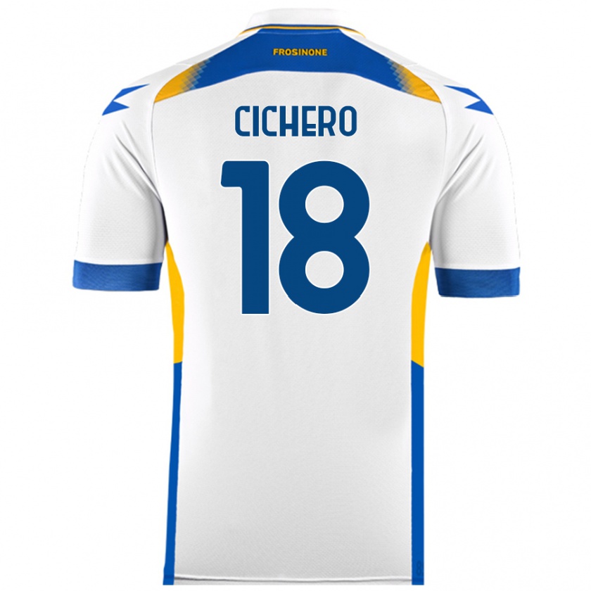 Kandiny Donna Maglia Alejandro Cichero #18 Bianco Kit Gara Away 2024/25 Maglietta