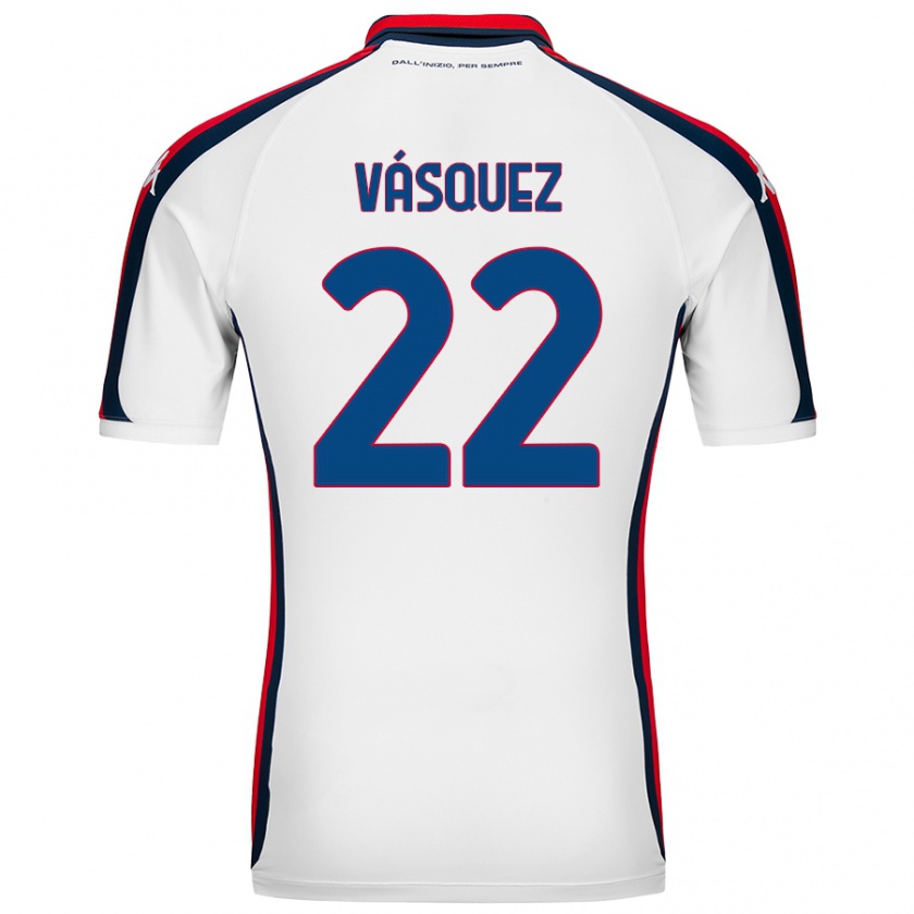 Kandiny Donna Maglia Johan Vásquez #22 Bianco Kit Gara Away 2024/25 Maglietta