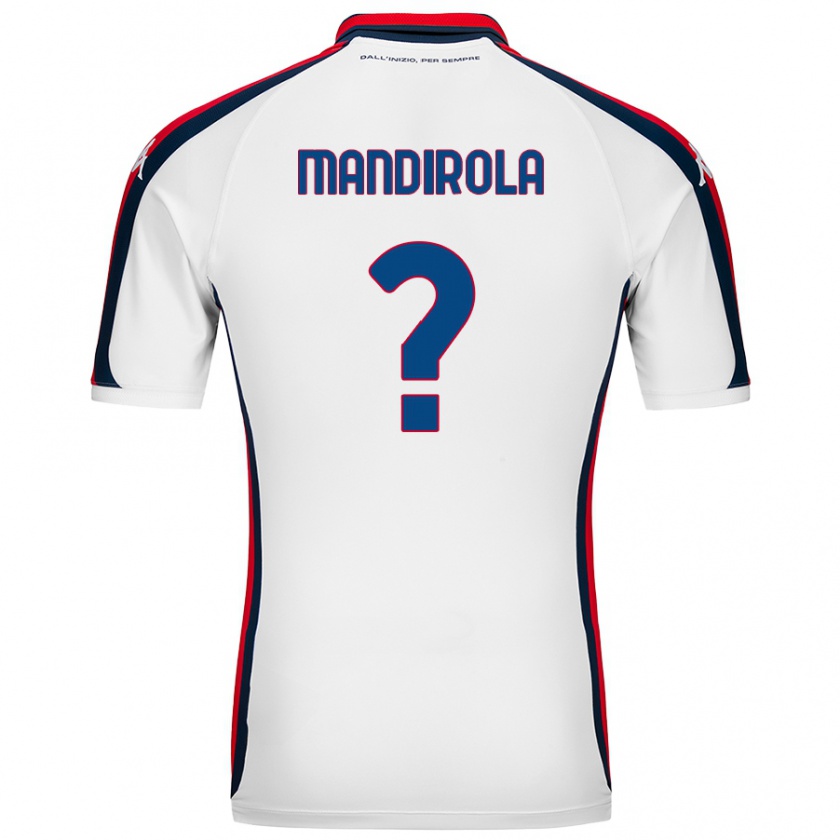 Kandiny Donna Maglia Gabriele Mandirola #0 Bianco Kit Gara Away 2024/25 Maglietta