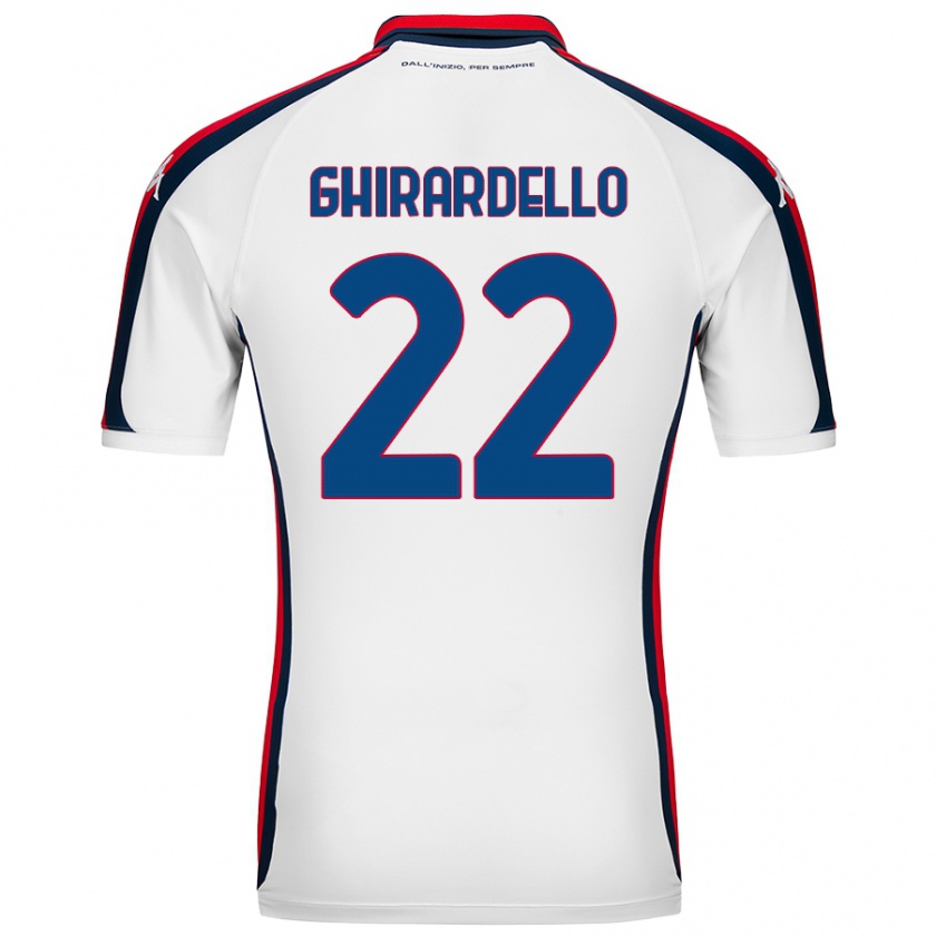 Kandiny Donna Maglia Tommaso Ghirardello #22 Bianco Kit Gara Away 2024/25 Maglietta