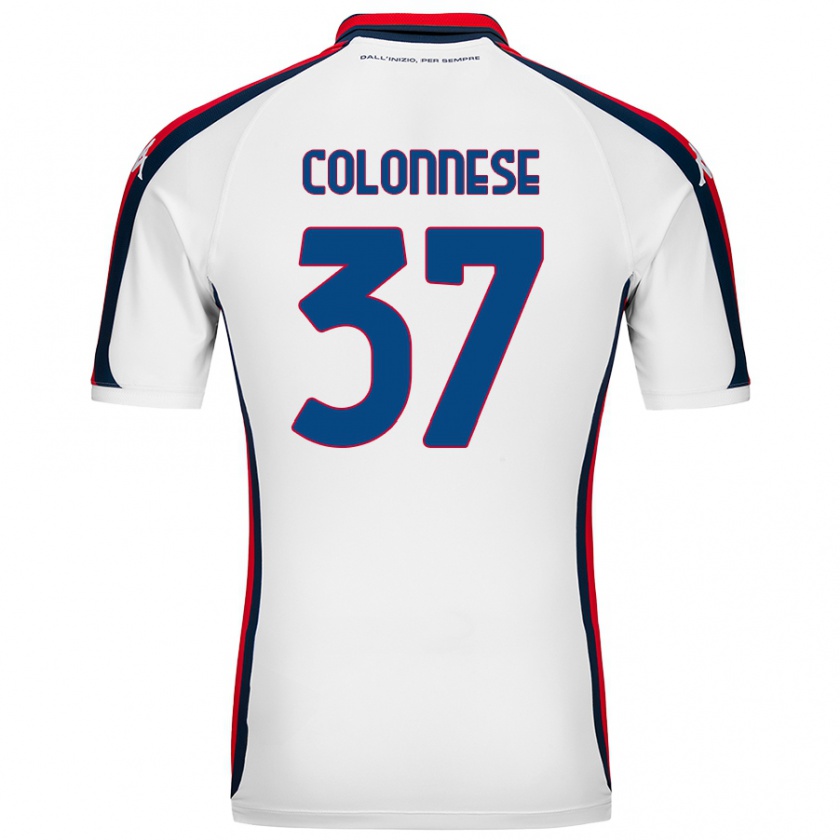 Kandiny Mujer Camiseta Lorenzo Colonnese #37 Blanco 2ª Equipación 2024/25 La Camisa