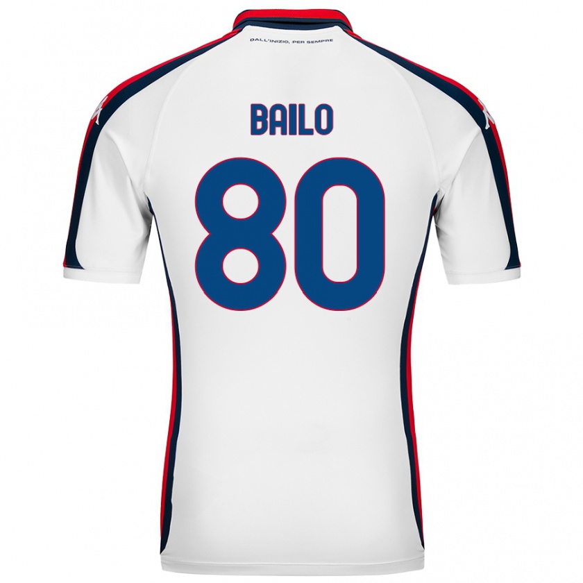 Kandiny Donna Maglia Giorgio Bailo #80 Bianco Kit Gara Away 2024/25 Maglietta