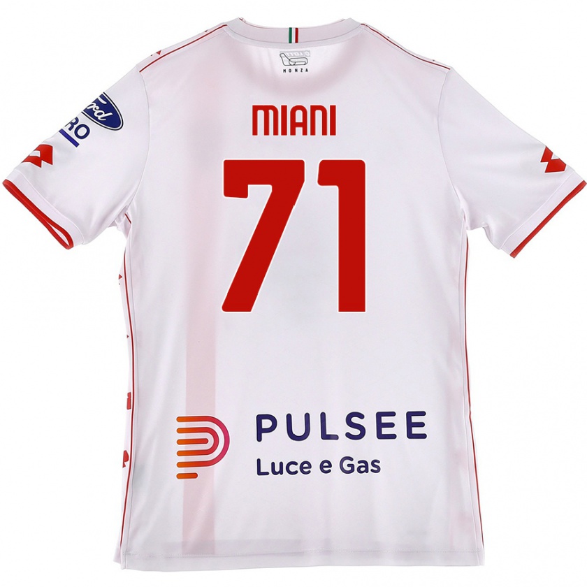 Kandiny Donna Maglia Arthur Miani #71 Bianco Rosso Kit Gara Away 2024/25 Maglietta