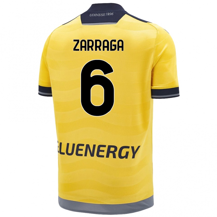 Kandiny Donna Maglia Oier Zarraga #6 Oro Kit Gara Away 2024/25 Maglietta