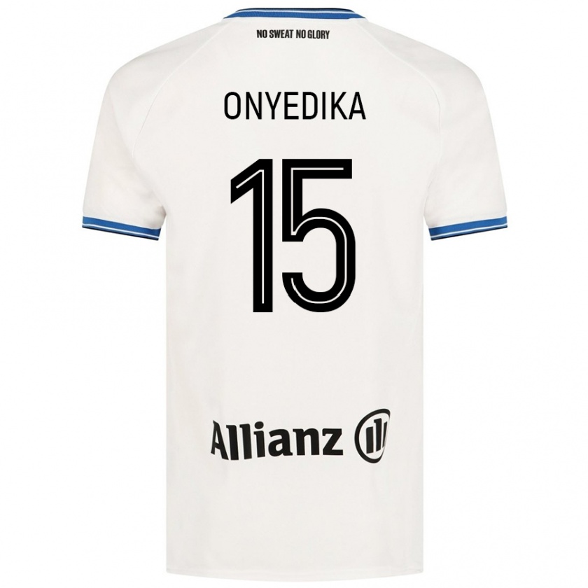 Kandiny Donna Maglia Raphael Onyedika #15 Bianco Kit Gara Away 2024/25 Maglietta