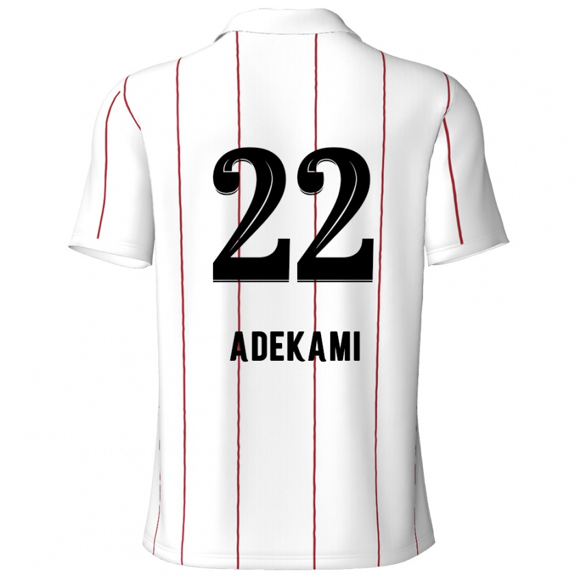 Kandiny Mujer Camiseta Farouck Adekami #22 Blanco Negro 2ª Equipación 2024/25 La Camisa