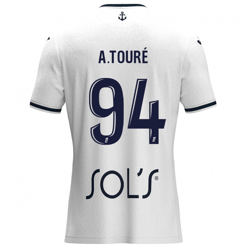 Kandiny Dames Abdoulaye Touré #94 Wit Donkerblauw Uitshirt Uittenue 2024/25 T-Shirt België