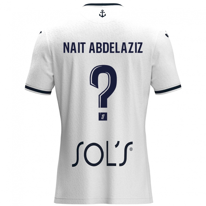 Kandiny Mujer Camiseta Elias Naït Abdelaziz #0 Blanco Azul Oscuro 2ª Equipación 2024/25 La Camisa