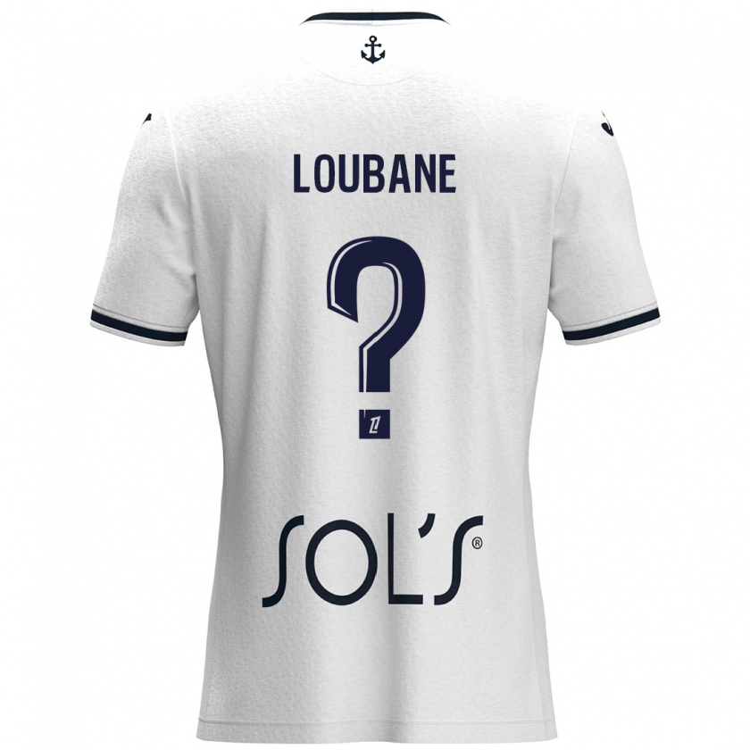 Kandiny Mujer Camiseta Yassine Loubane #0 Blanco Azul Oscuro 2ª Equipación 2024/25 La Camisa