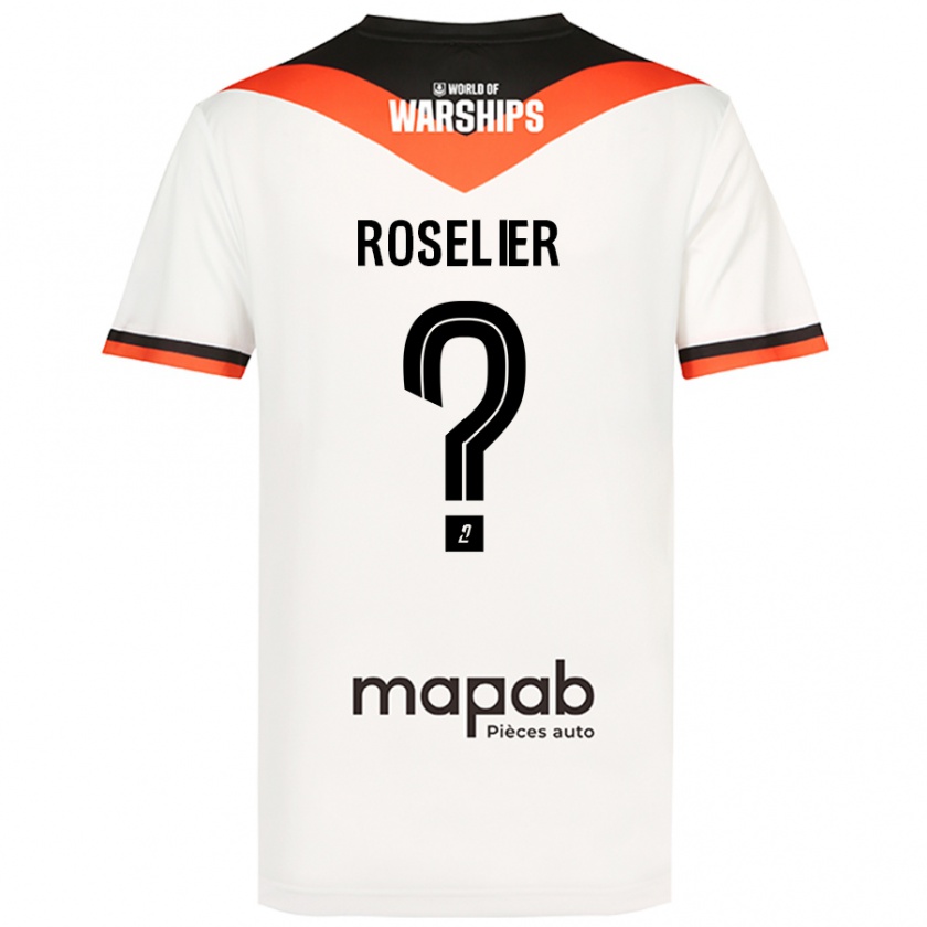 Kandiny Donna Maglia Nathan Roselier #0 Bianco Kit Gara Away 2024/25 Maglietta