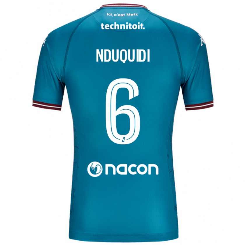 Kandiny Donna Maglia Joseph Nduquidi #6 Blu Petrolio Kit Gara Away 2024/25 Maglietta