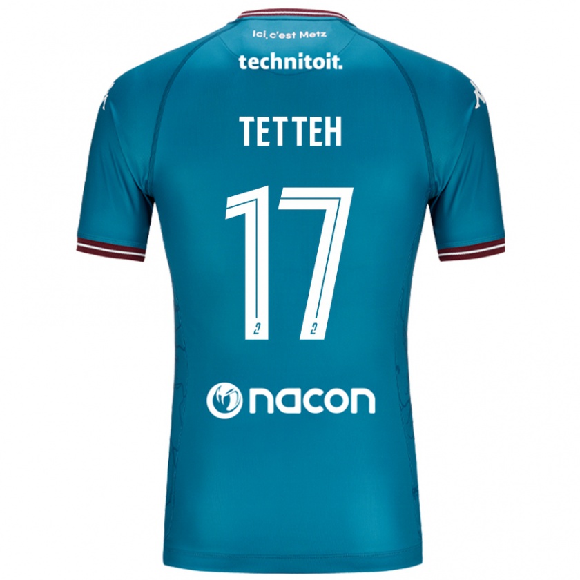 Kandiny Kvinnor Benjamin Tetteh #17 Bleu Bensin Bortatröja Matchtröjor 2024/25 Tröjor T-Tröja