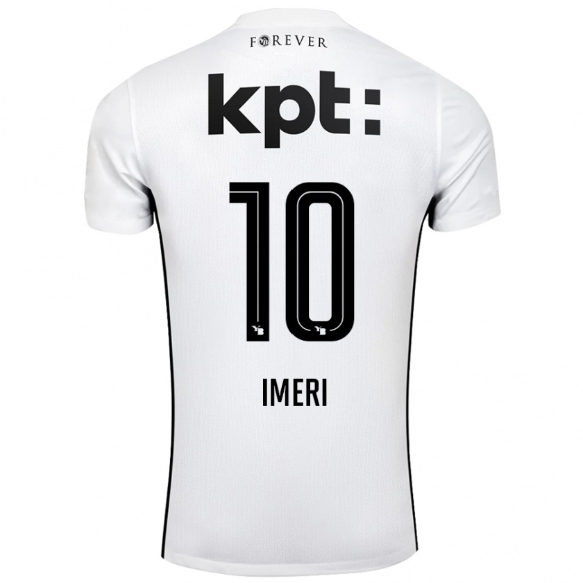 Kandiny Mujer Camiseta Kastriot Imeri #10 Blanco Negro 2ª Equipación 2024/25 La Camisa