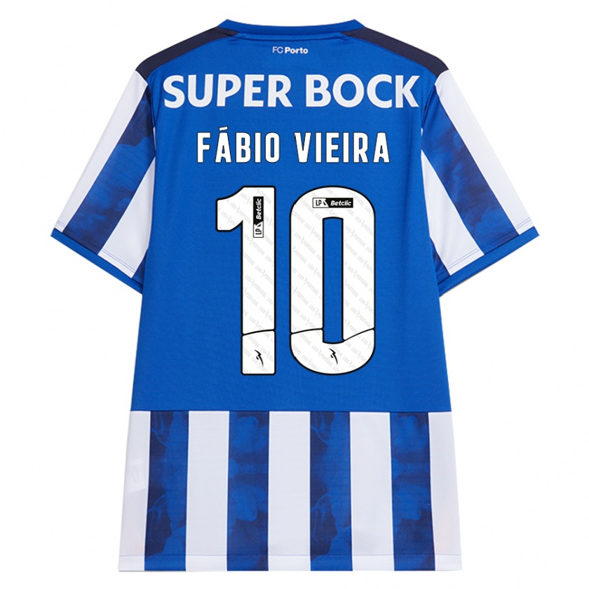 Kandiny Bambino Maglia Fábio Vieira #10 Blu Bianco Kit Gara Home 2024/25 Maglietta