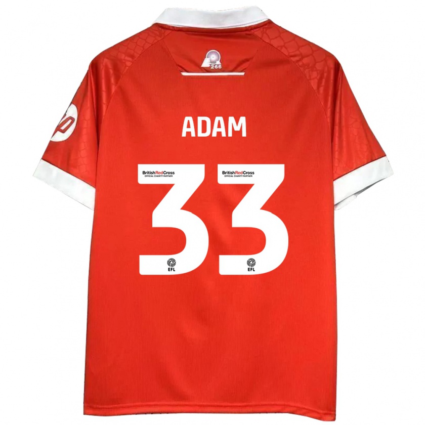 Kandiny Bambino Maglia Josh Adam #33 Rosso Bianco Kit Gara Home 2024/25 Maglietta