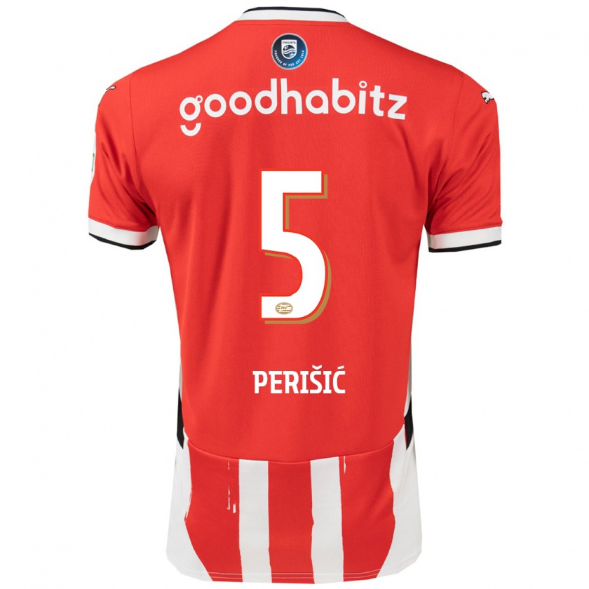 Kandiny Bambino Maglia Ivan Perisic #5 Rosso Bianco Kit Gara Home 2024/25 Maglietta