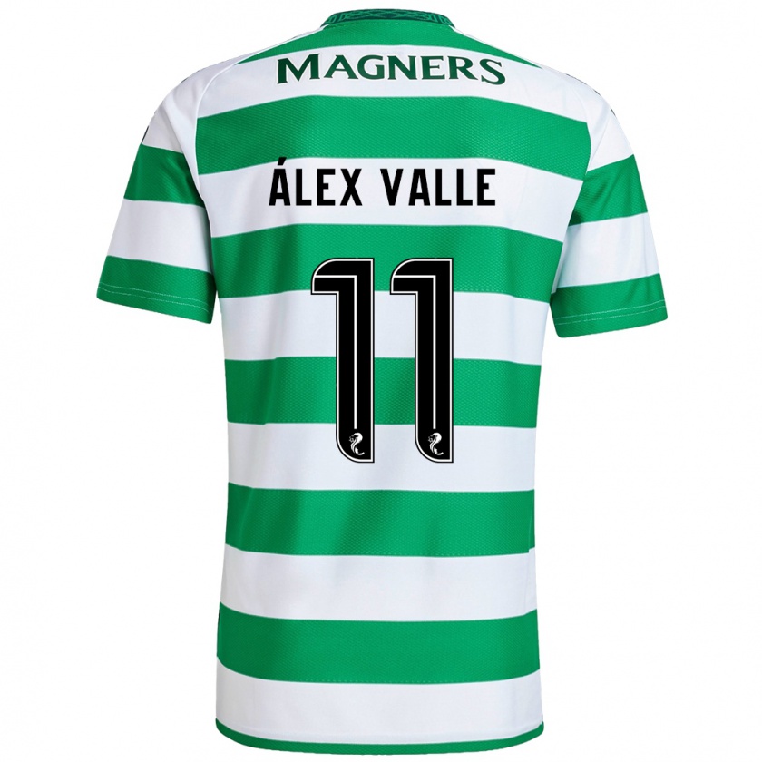 Kandiny Bambino Maglia Álex Valle #11 Verde Bianco Kit Gara Home 2024/25 Maglietta