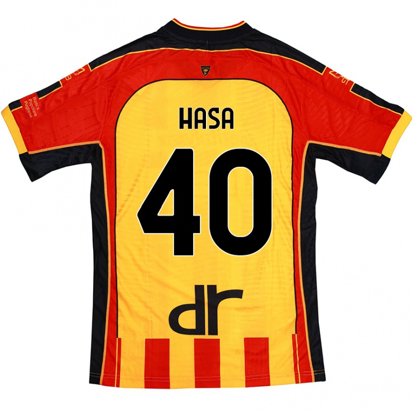 Kandiny Bambino Maglia Luis Hasa #40 Giallo Rosso Kit Gara Home 2024/25 Maglietta