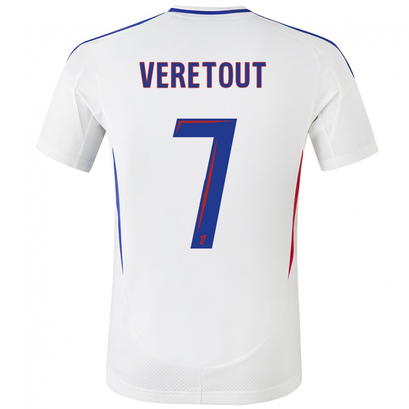 Kandiny Bambino Maglia Jordan Veretout #7 Bianco Blu Kit Gara Home 2024/25 Maglietta