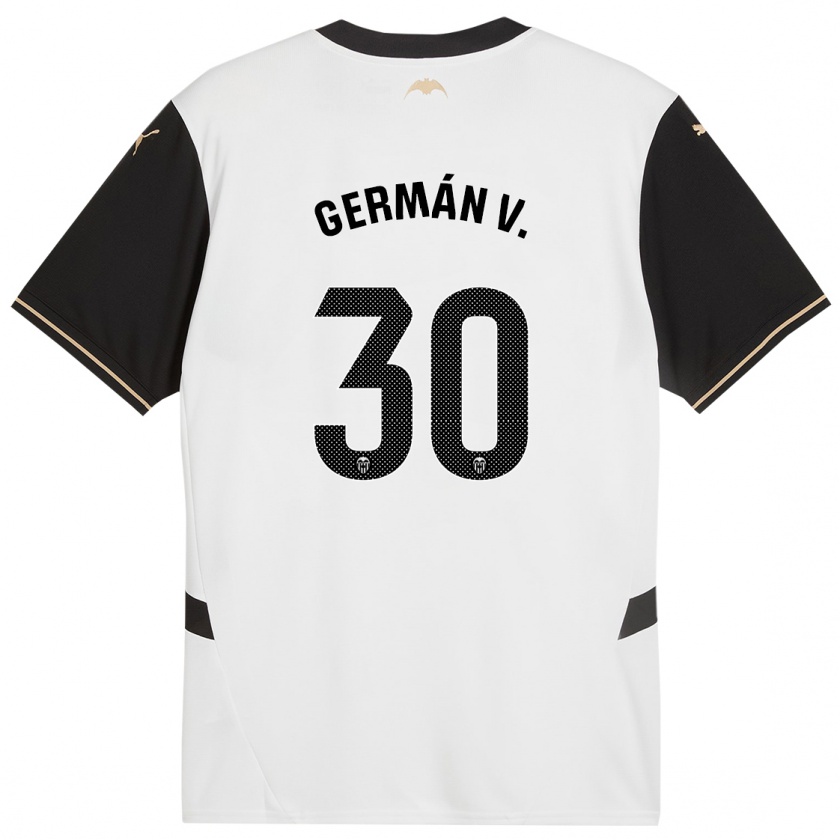 Kandiny Bambino Maglia Germán Valera #30 Bianco Nero Kit Gara Home 2024/25 Maglietta