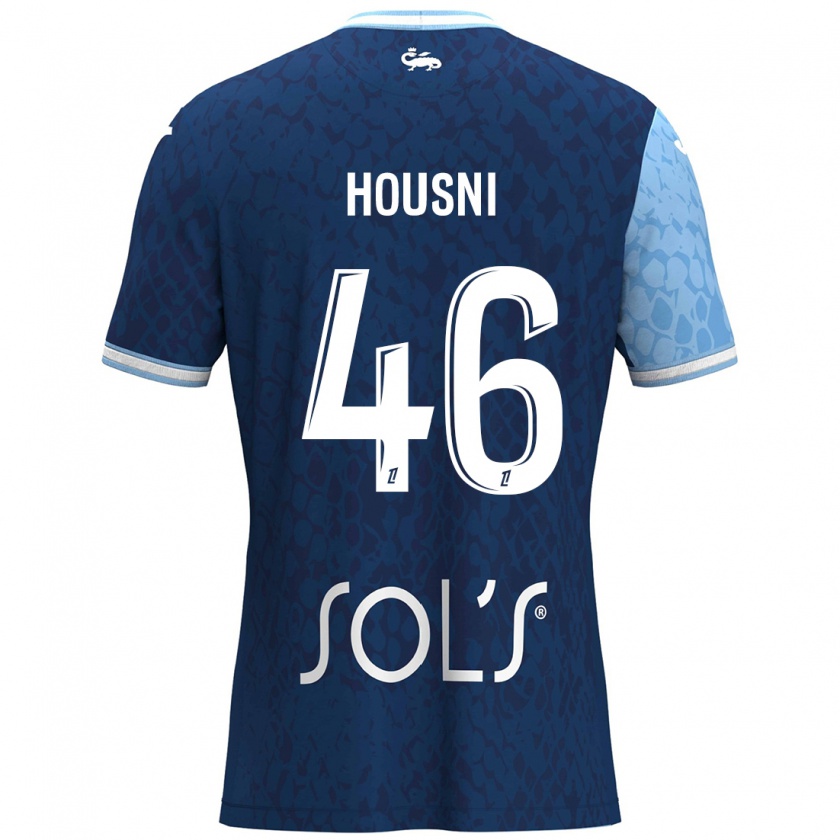 Kandiny Bambino Maglia Ilyes Housni #46 Azzurro Blu Scuro Kit Gara Home 2024/25 Maglietta