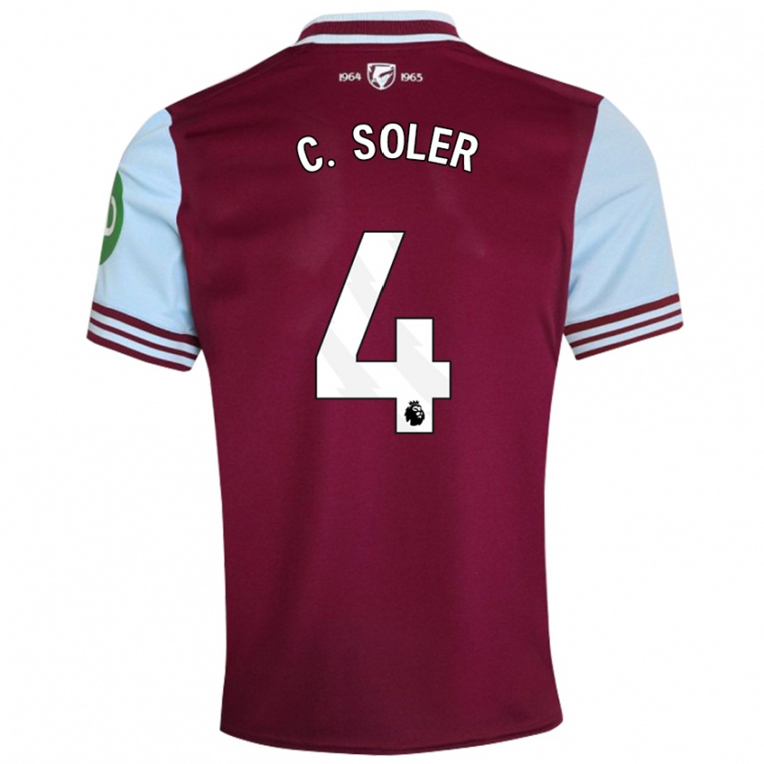 Kandiny Bambino Maglia Carlos Soler #4 Rosso Scuro Kit Gara Home 2024/25 Maglietta