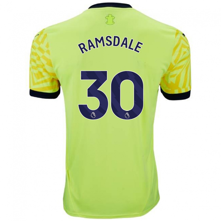 Kandiny Bambino Maglia Aaron Ramsdale #30 Giallo Kit Gara Away 2024/25 Maglietta