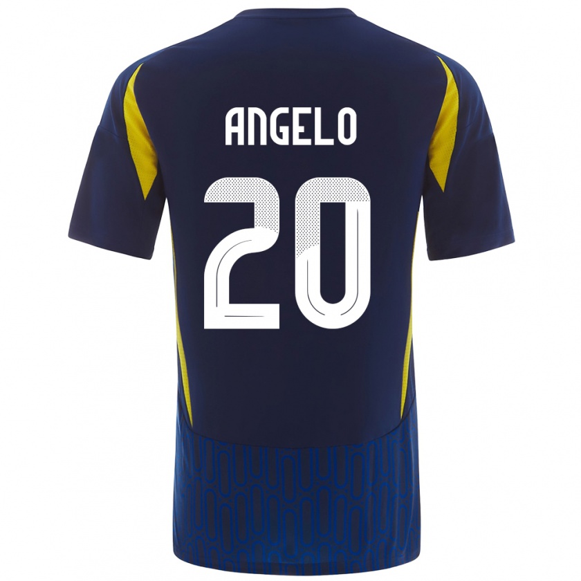 Kandiny Bambino Maglia Ângelo #20 Blu Giallo Kit Gara Away 2024/25 Maglietta