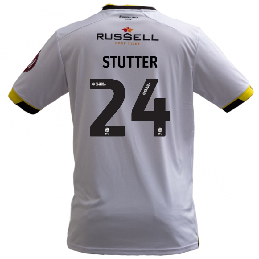 Kandiny Bambino Maglia Ronnie Stutter #24 Bianco Kit Gara Away 2024/25 Maglietta