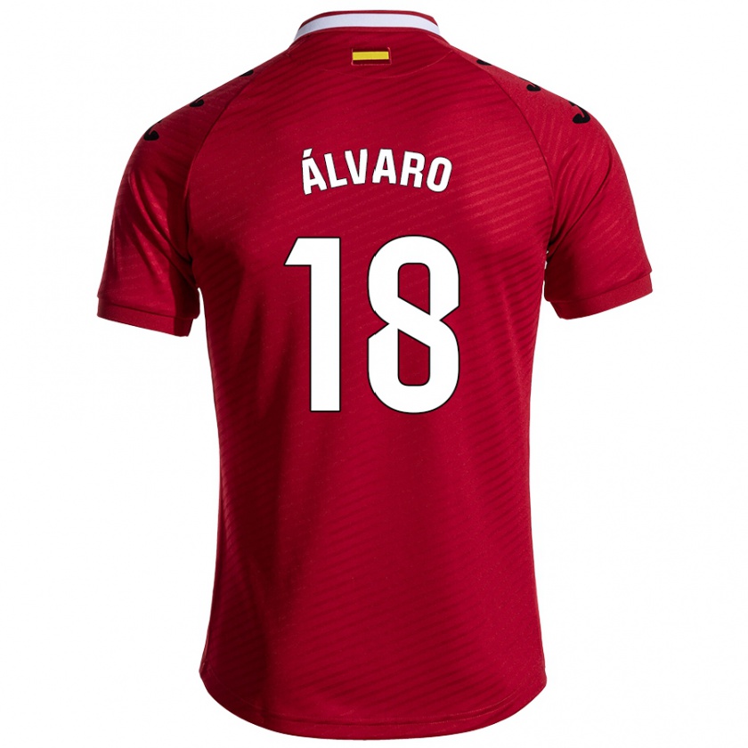 Kandiny Bambino Maglia Álvaro Rodríguez #18 Rosso Scuro Kit Gara Away 2024/25 Maglietta