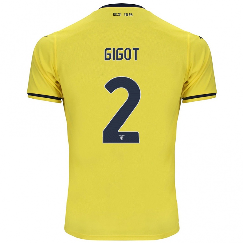 Kandiny Bambino Maglia Samuel Gigot #2 Giallo Kit Gara Away 2024/25 Maglietta