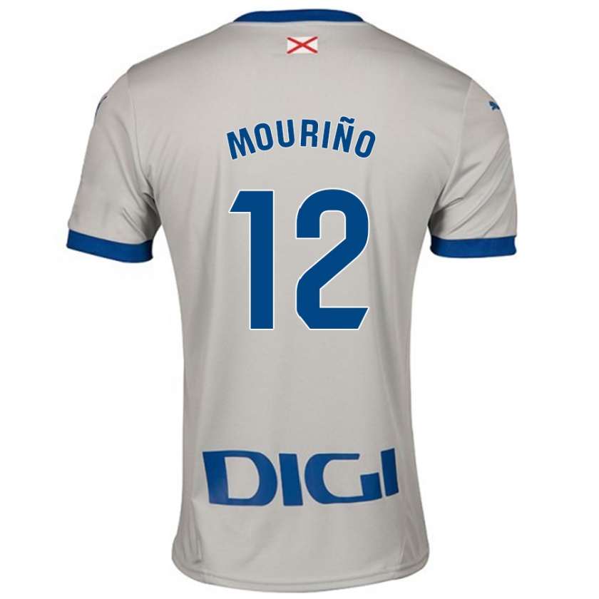 Kandiny Bambino Maglia Santiago Mouriño #12 Grigio Chiaro Kit Gara Away 2024/25 Maglietta