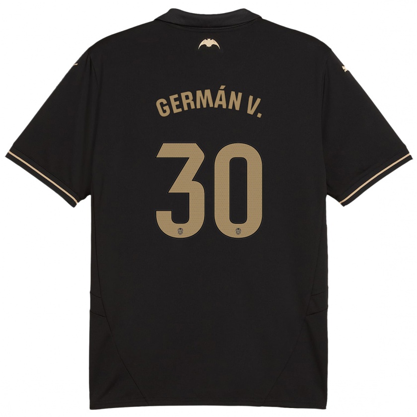 Kandiny Bambino Maglia Germán Valera #30 Nero Kit Gara Away 2024/25 Maglietta