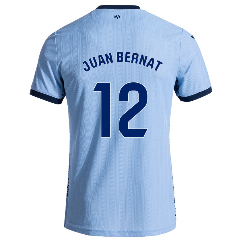 Kandiny Bambino Maglia Juan Bernat #12 Azzurro Cielo Kit Gara Away 2024/25 Maglietta