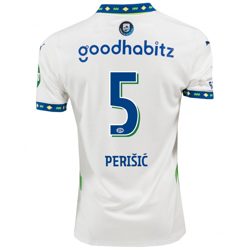 Kandiny Bambino Maglia Ivan Perisic #5 Bianco Blu Scuro Kit Gara Third 2024/25 Maglietta