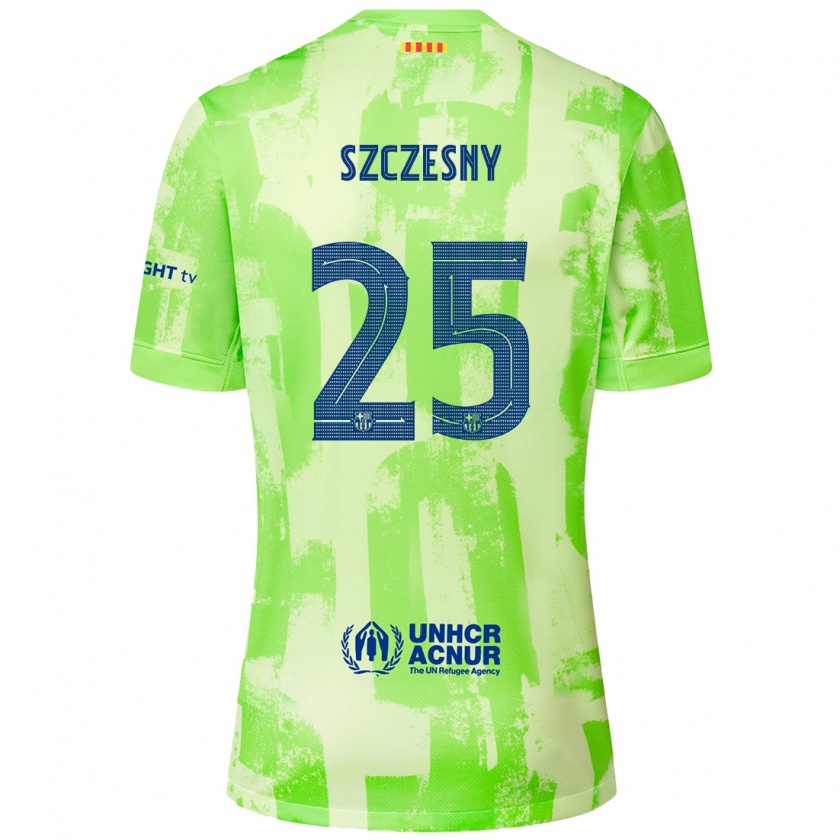 Kandiny Bambino Maglia Wojciech Szczesny #25 Lime Kit Gara Third 2024/25 Maglietta