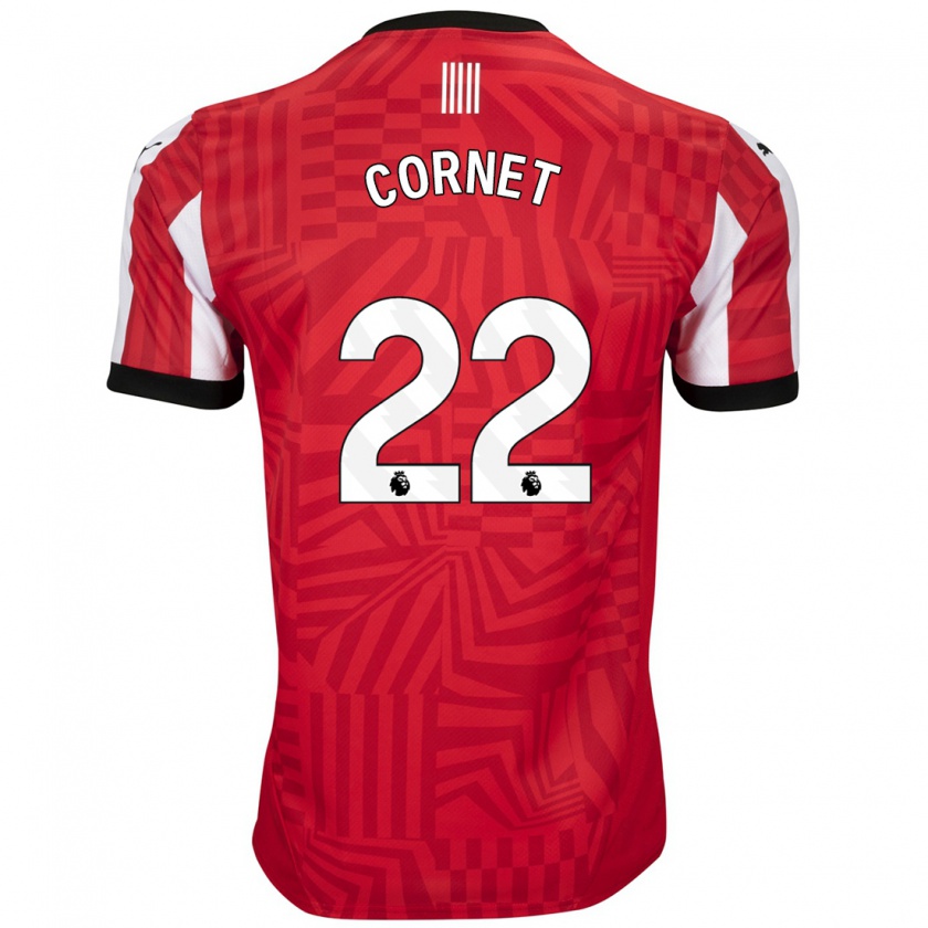 Kandiny Bambino Maglia Maxwel Cornet #22 Rosso Bianco Kit Gara Home 2024/25 Maglietta