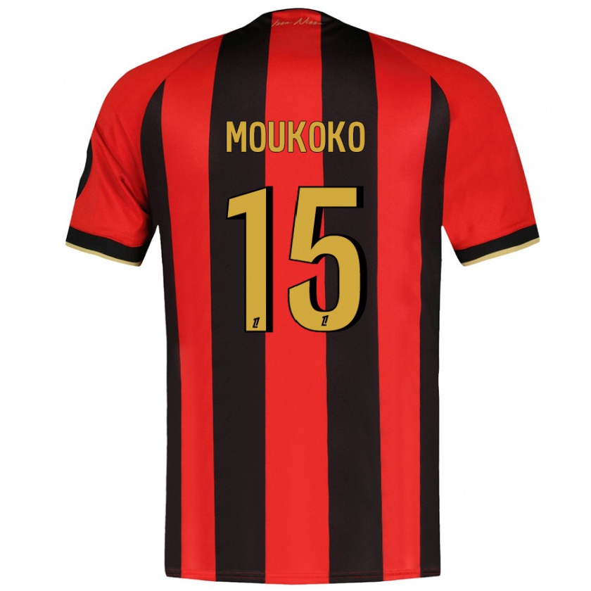 Kandiny Bambino Maglia Youssoufa Moukoko #15 Rosso Nero Kit Gara Home 2024/25 Maglietta