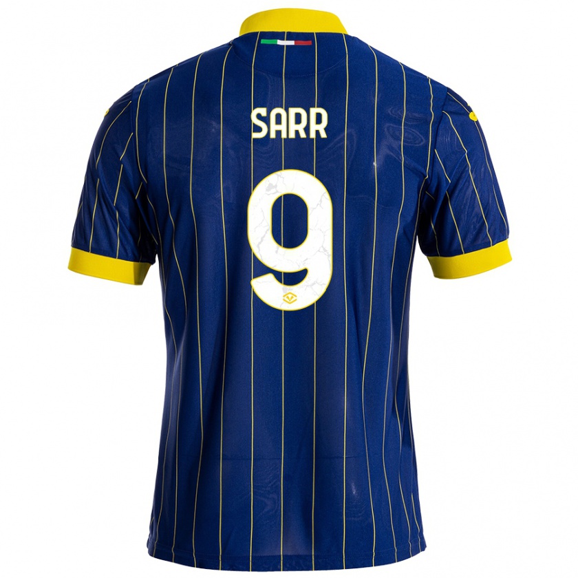 Kandiny Bambino Maglia Amin Sarr #9 Blu Giallo Kit Gara Home 2024/25 Maglietta