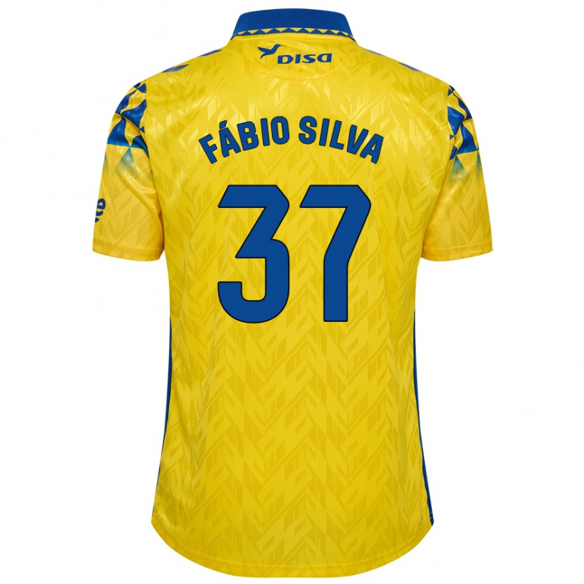 Kandiny Bambino Maglia Fábio Silva #37 Giallo Blu Kit Gara Home 2024/25 Maglietta