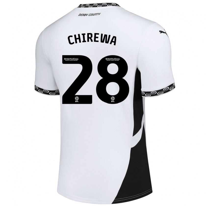 Kandiny Bambino Maglia Tawanda Chirewa #28 Bianco Nero Kit Gara Home 2024/25 Maglietta