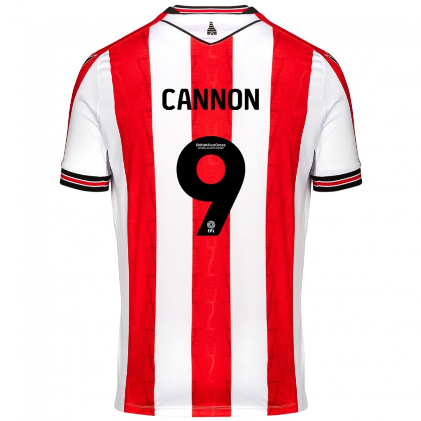 Kandiny Bambino Maglia Tom Cannon #9 Rosso Bianco Kit Gara Home 2024/25 Maglietta