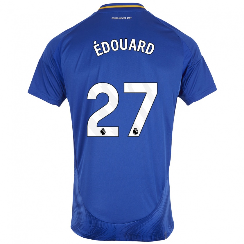 Kandiny Bambino Maglia Odsonne Edouard #27 Blu Bianco Kit Gara Home 2024/25 Maglietta