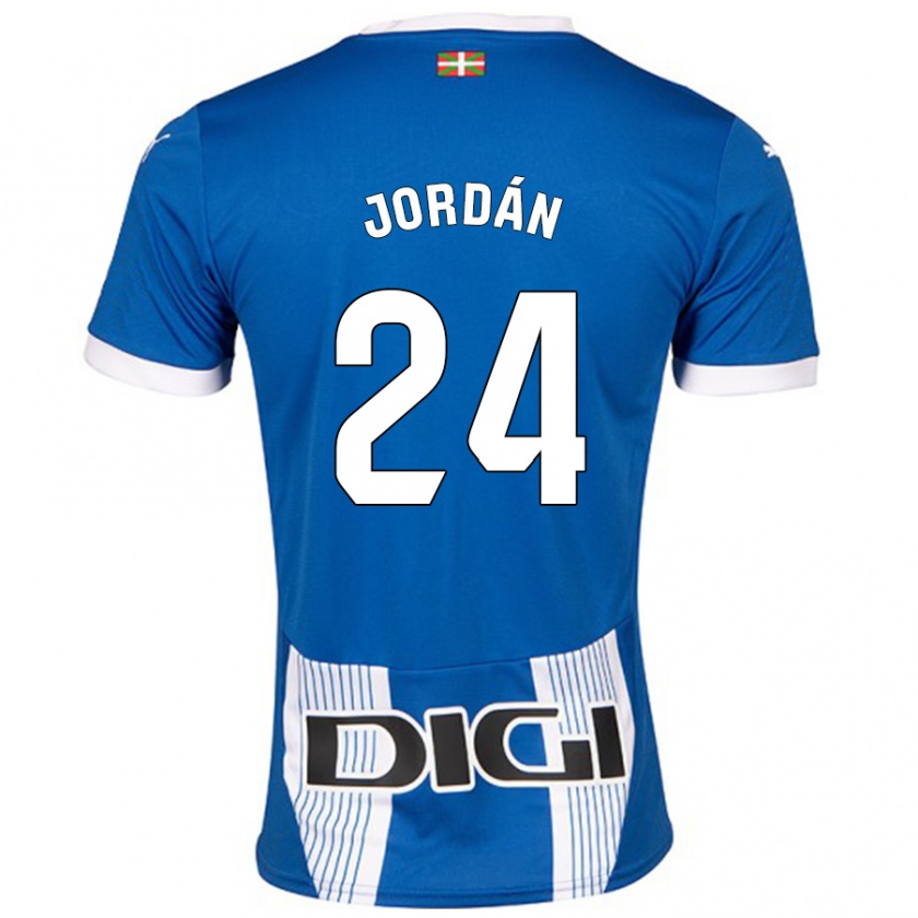 Kandiny Bambino Maglia Joan Jordán #24 Blu Kit Gara Home 2024/25 Maglietta