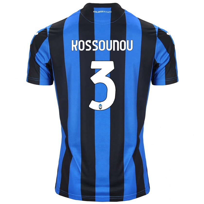 Kandiny Bambino Maglia Odilon Kossounou #3 Blu Nero Kit Gara Home 2024/25 Maglietta